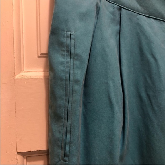 SILX 100% silk vintage teal pants - Picture 4 of 10